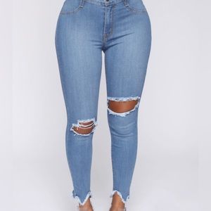 Fashion nova ankle blue jeans 13